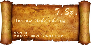 Thomasz Szörény névjegykártya
